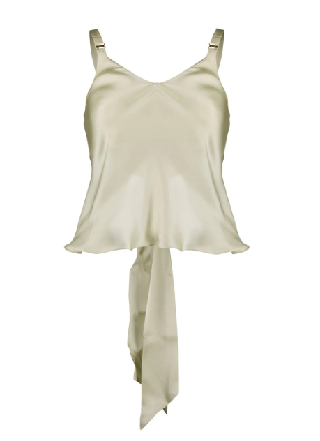 Chiffon Satin Open Back Top