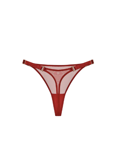 Signature Burnt Red Mesh Thong