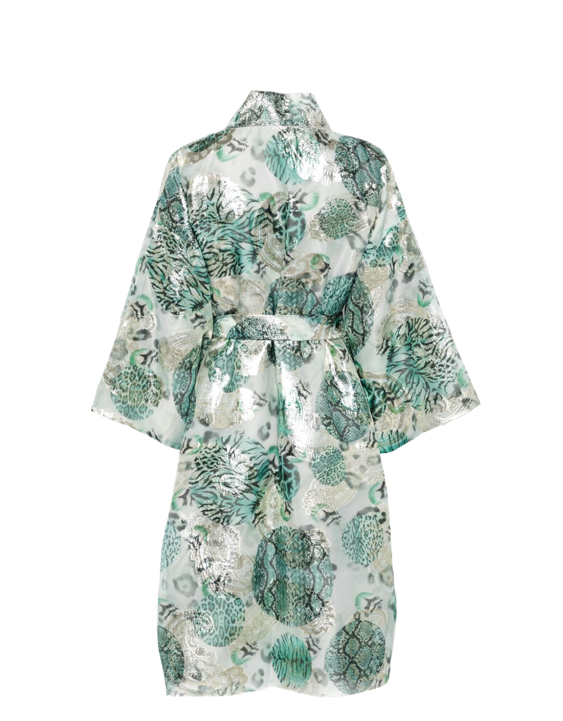 Metallic-print mid-length robe