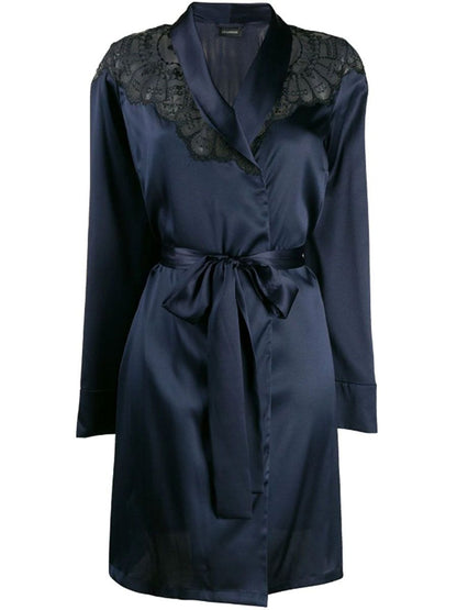 Bleumarine Silk Satin Robe