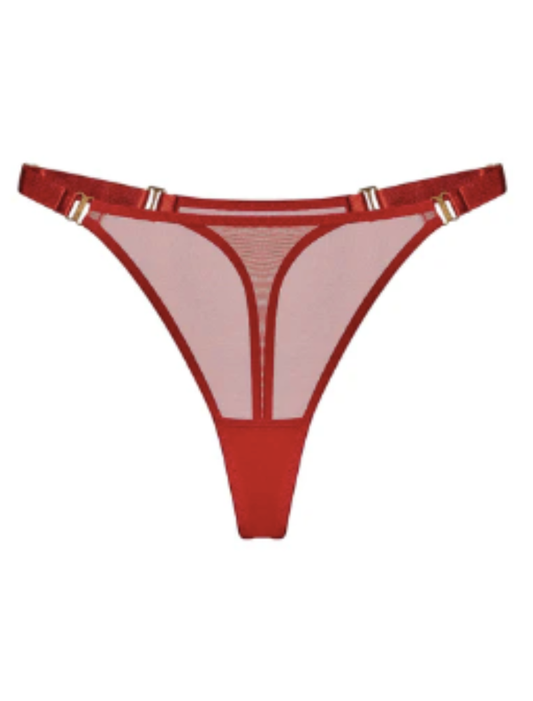 Signature Burnt Red Mesh Thong