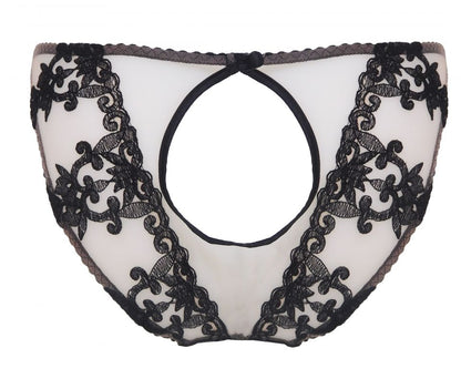 Onyx Embroidered Ouvert Brief