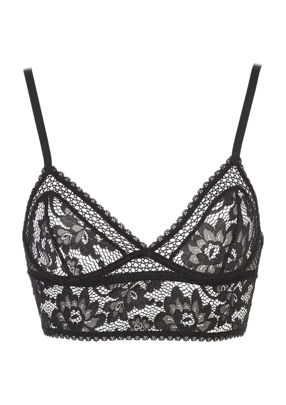 Petunia Black Underwired Triangle Longline Bra