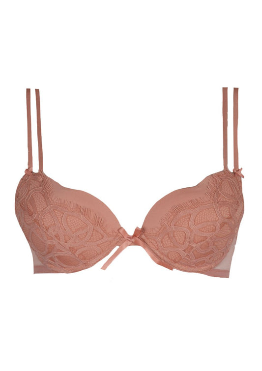 Rive Gauche Apricot Push up Plunge Bra