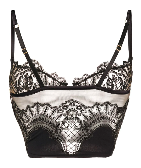 Christmas Black Lace Bustier